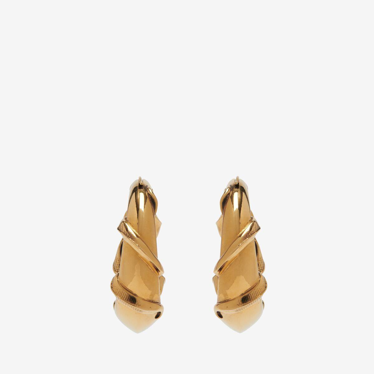 Alexander McQueen Women's Gold Snake Hoop Earrings (Brass)